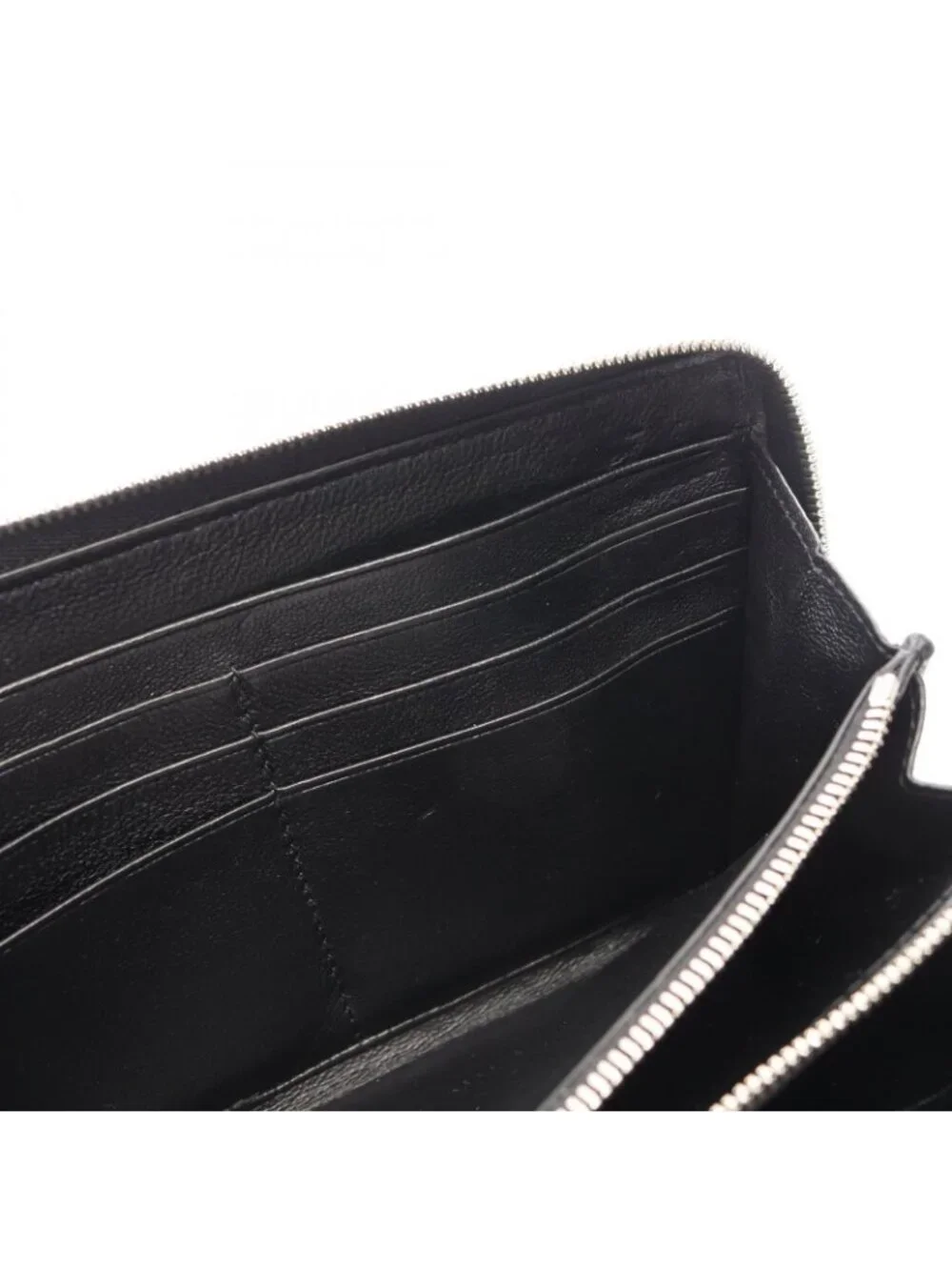 Balenciaga Round Length Wallet Black Leather